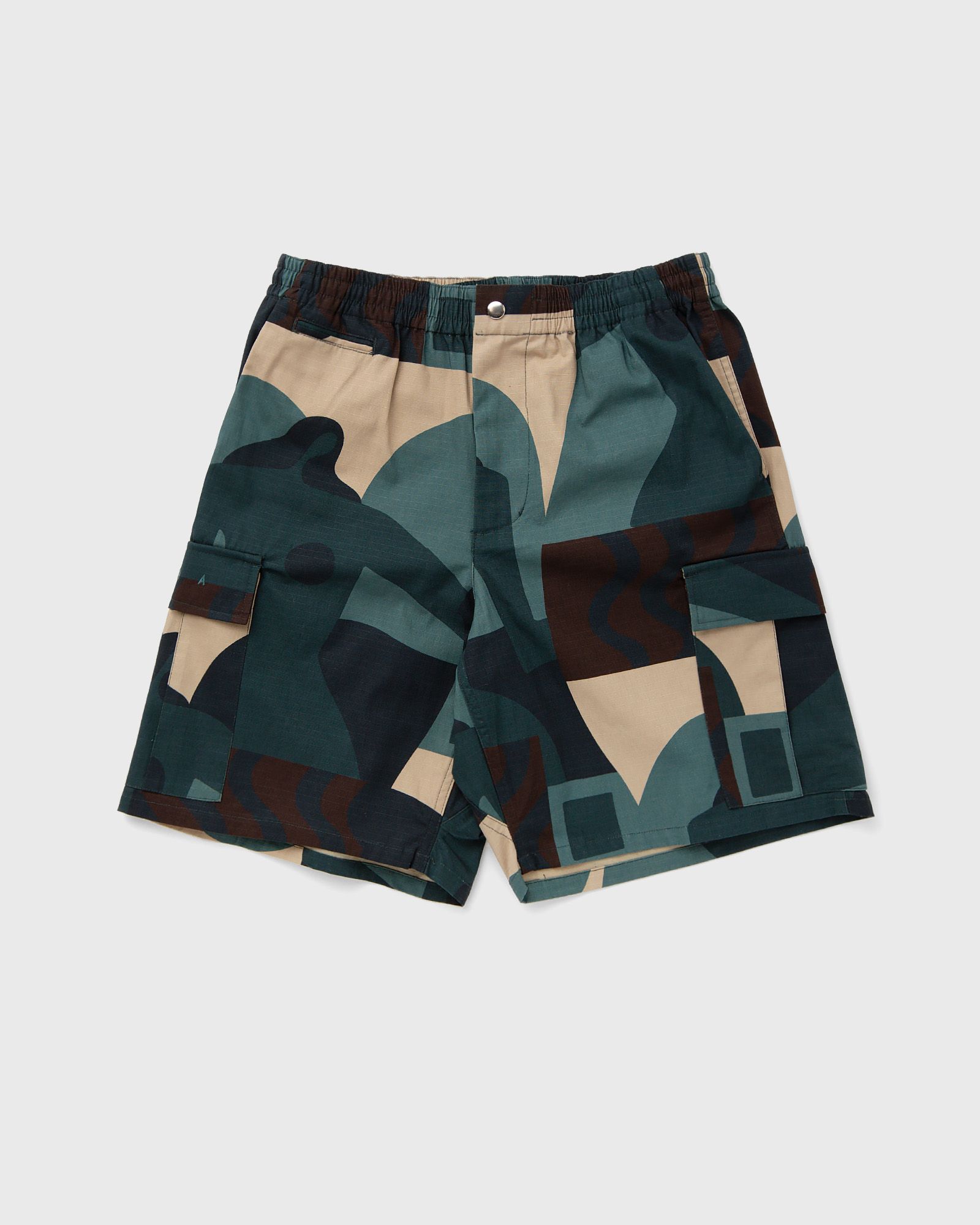 distorted camo shorts