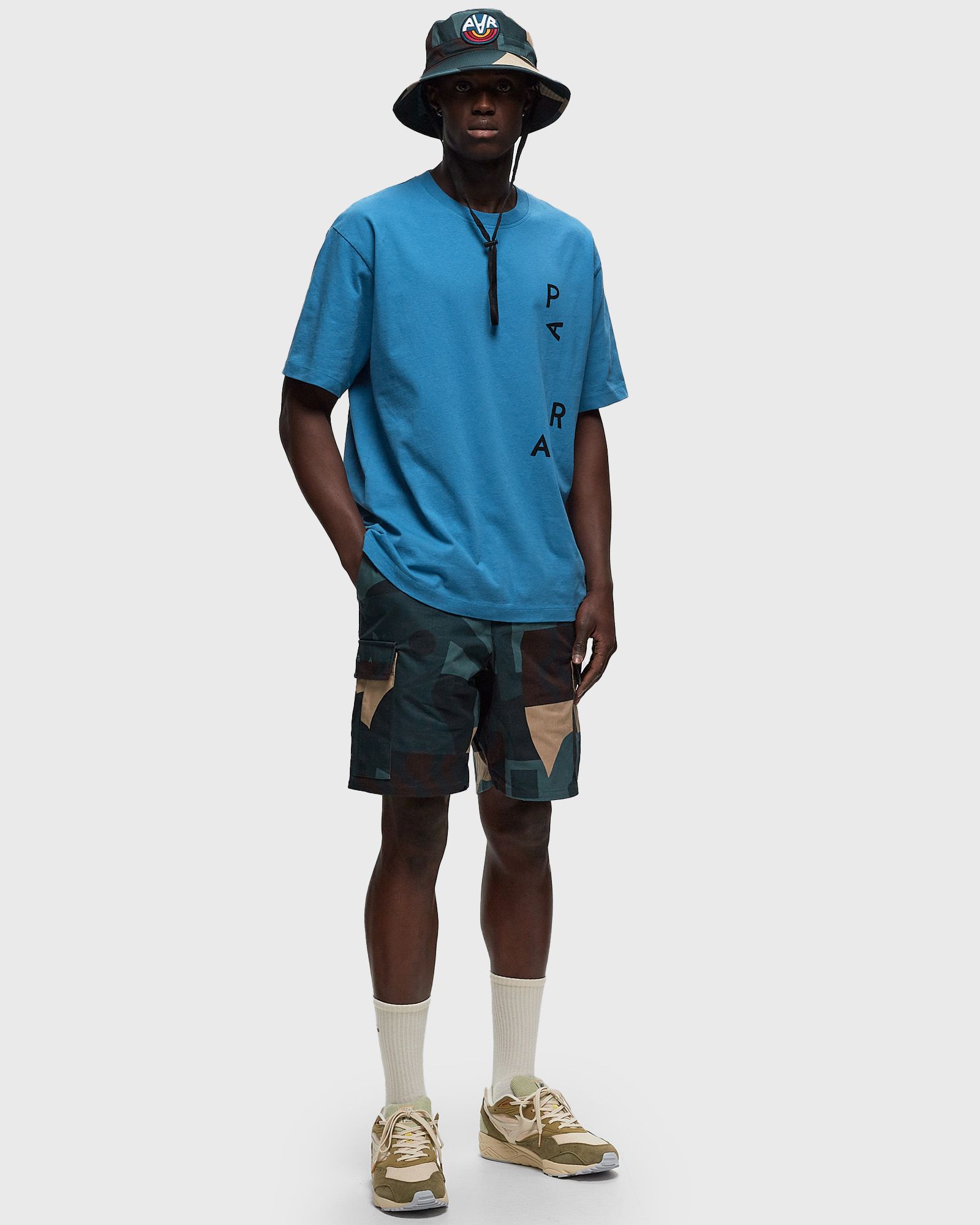distorted camo shorts