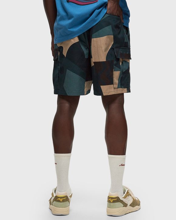 distorted camo shorts