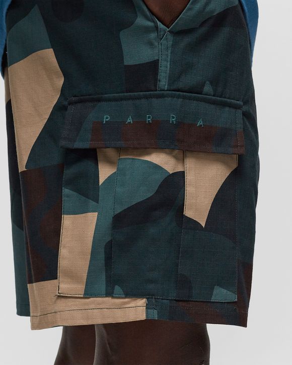 distorted camo shorts