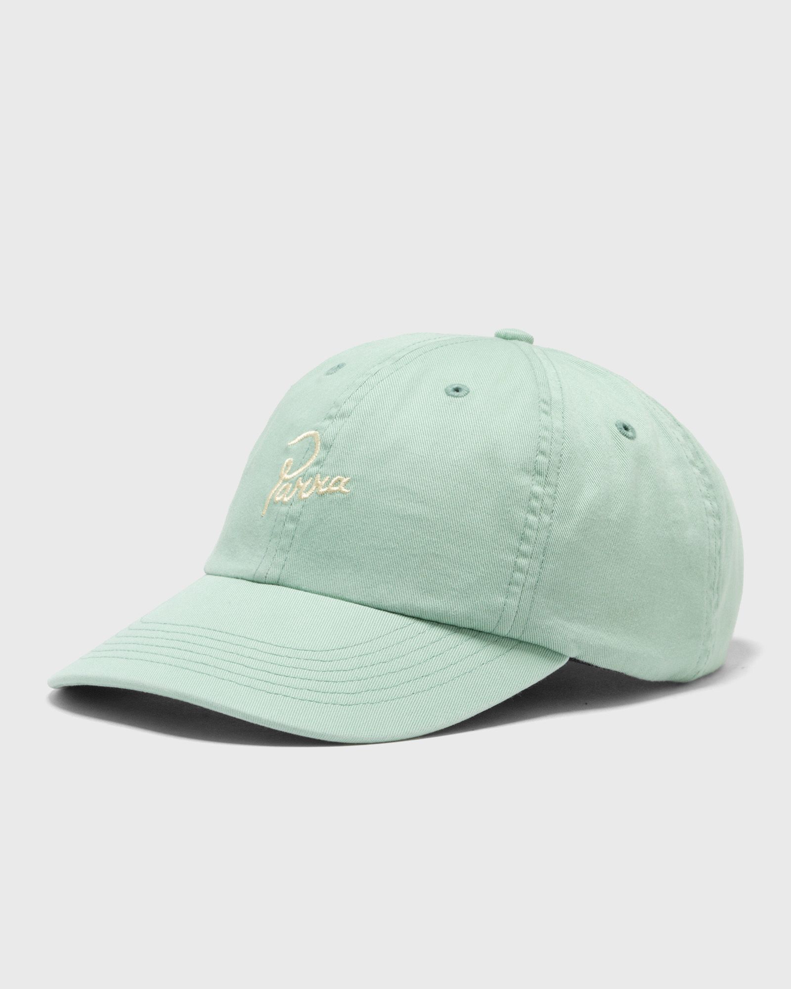 script logo 6 panel hat