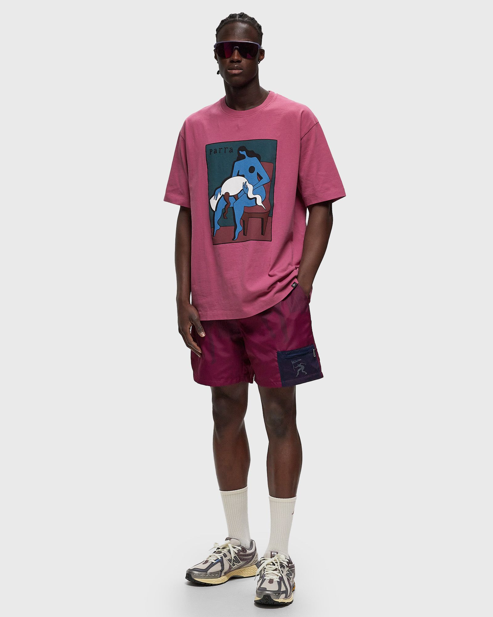 short horse shorts tyrian purple