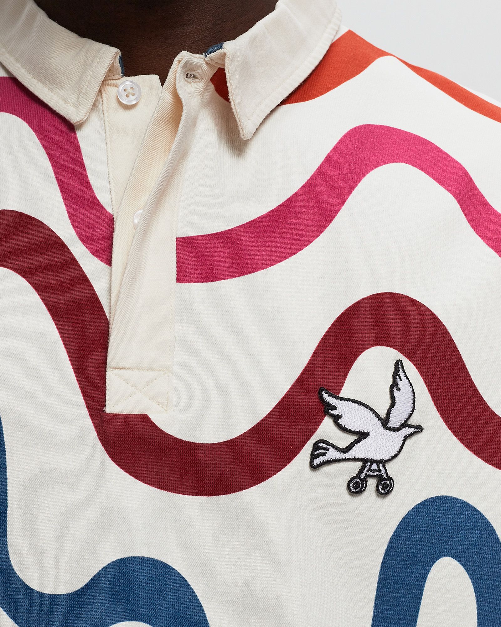 colored soundwave polo shirt