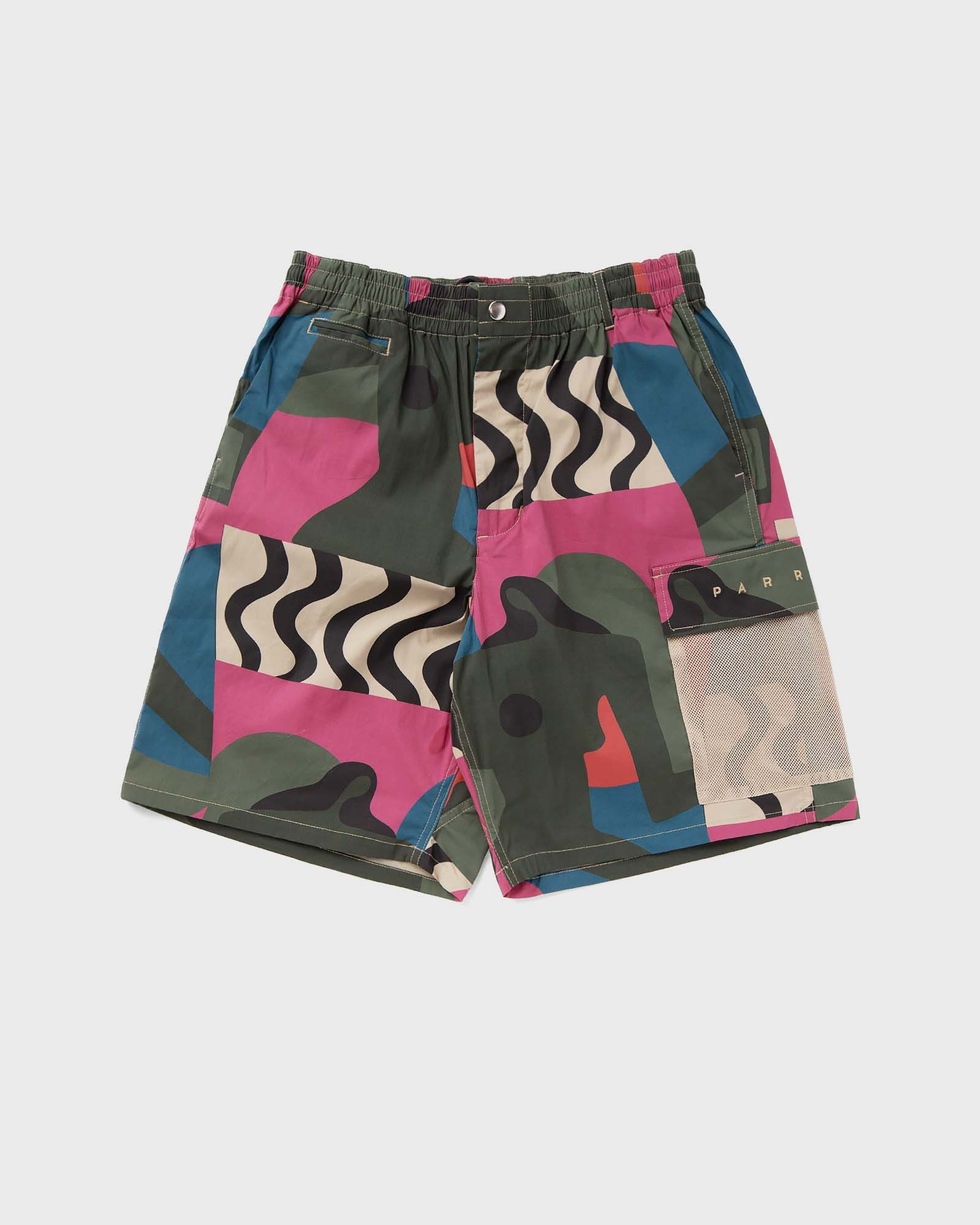 distorted camo shorts