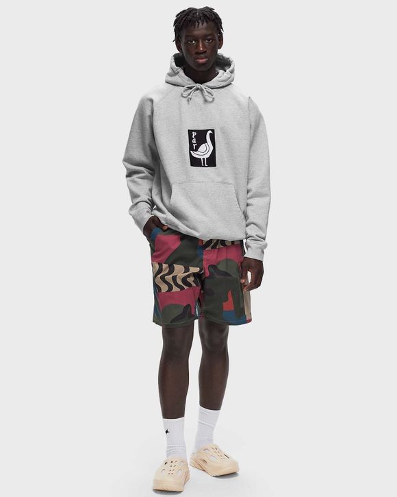 distorted camo shorts