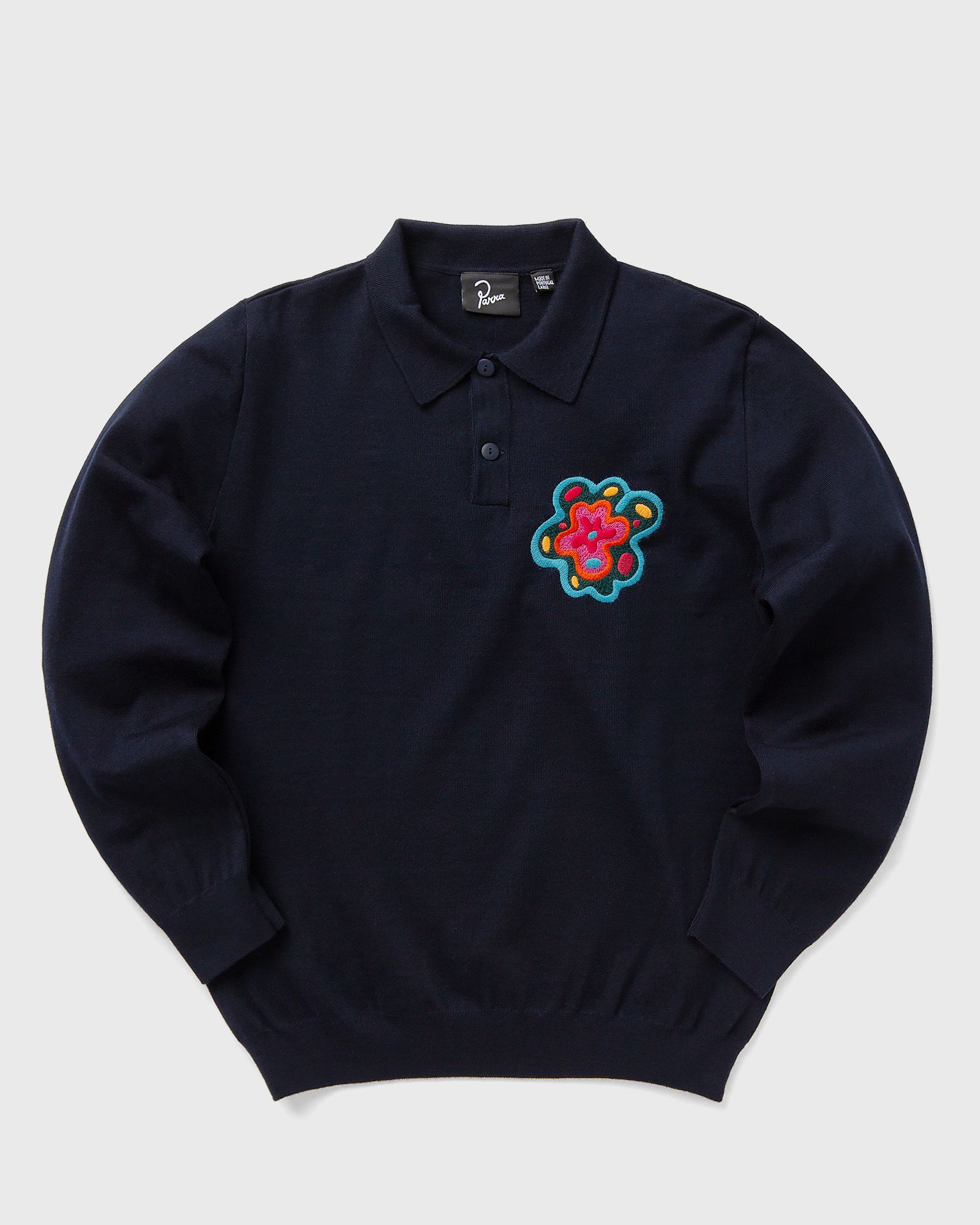 flower blob knitted polo pullover