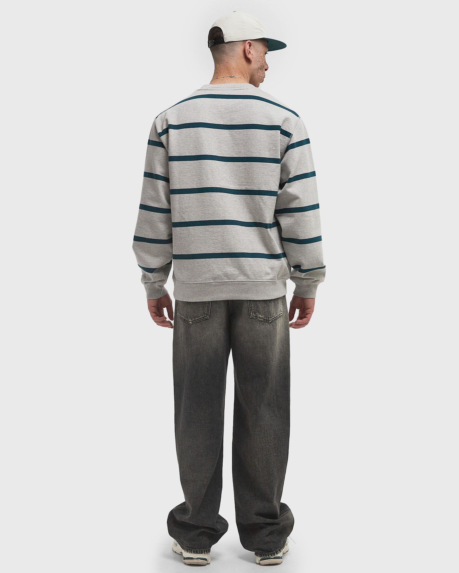 Pristine striper crew neck sweatshirt
