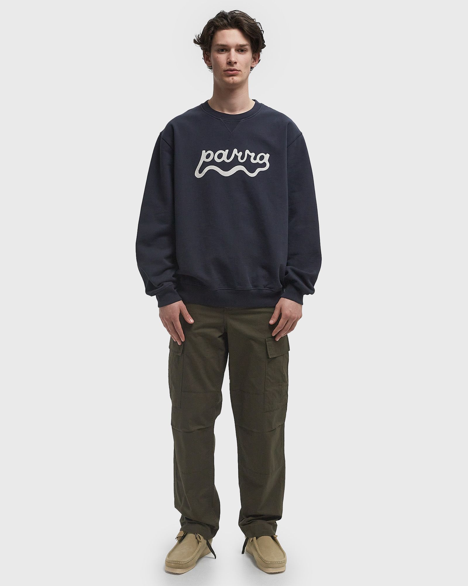 Water wave logo crew neck sweatshirt