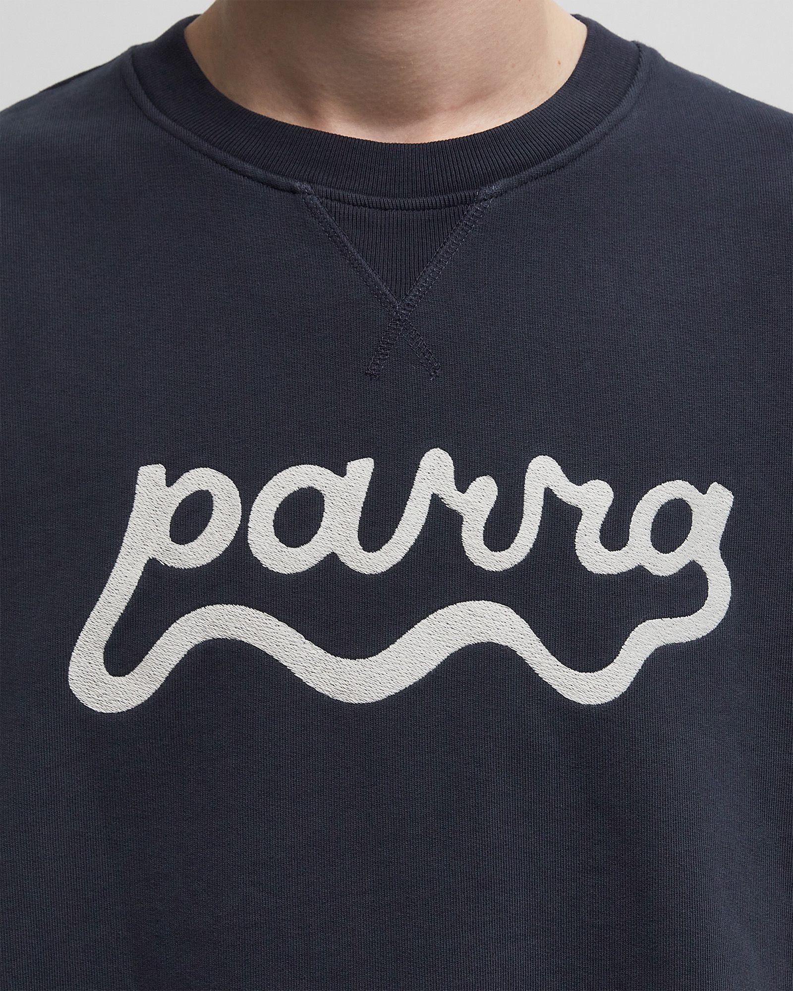 Water wave logo crew neck sweatshirt