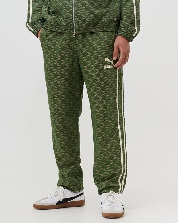 Puma PLAYERS LOUNGE T7 Woven Track Pants Green - DEEP FOREST-AOP