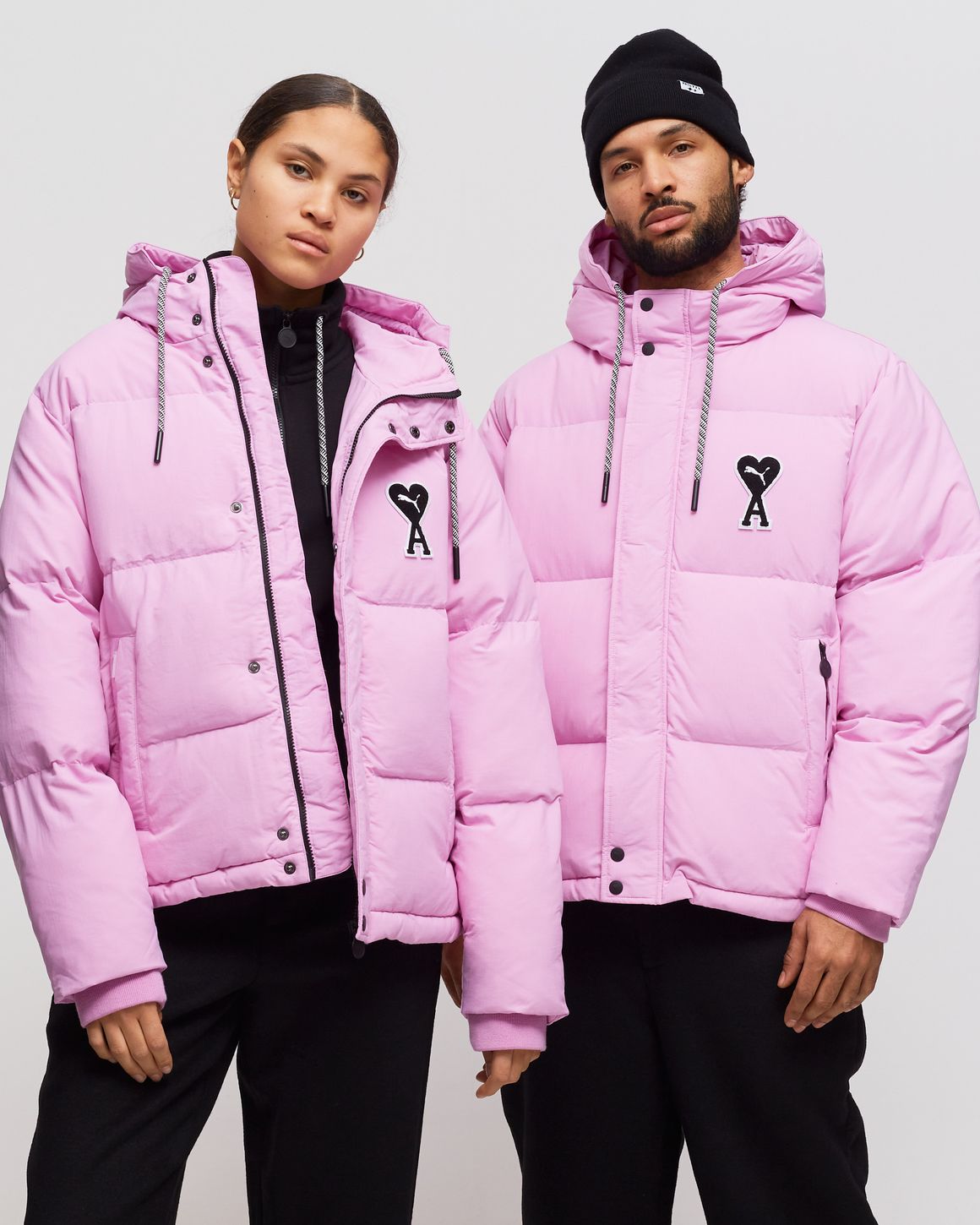 Puma Ami X Full Zip Puffer Jacket Mens Pink Casual Athletic Outerwear  53599188 | eBay