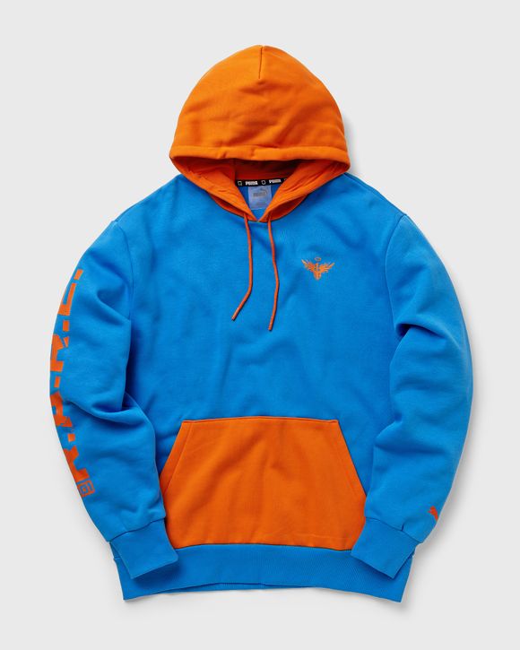 Orange and cheap blue sweatshirt