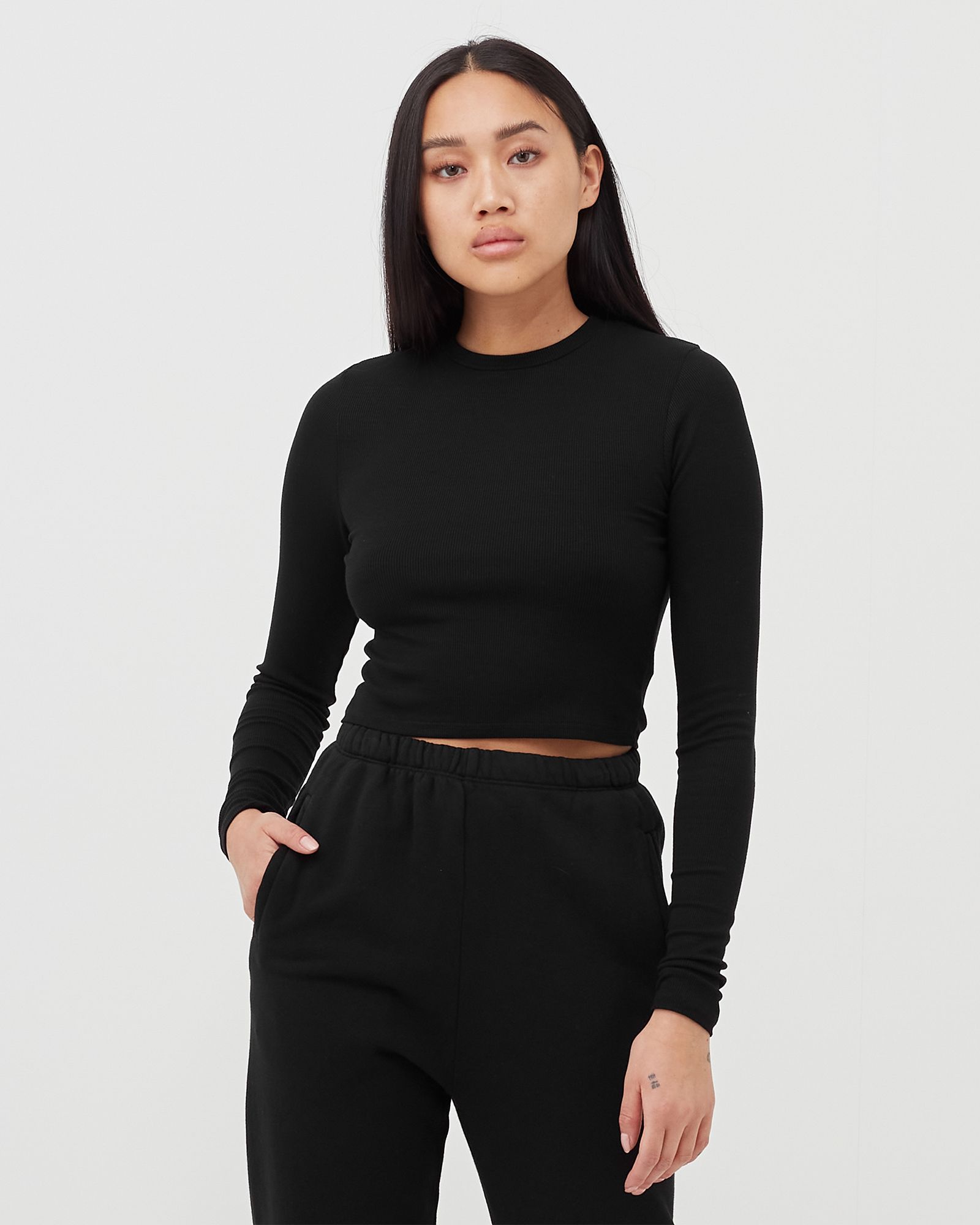 CROPPED CREW LONGSLEEVE