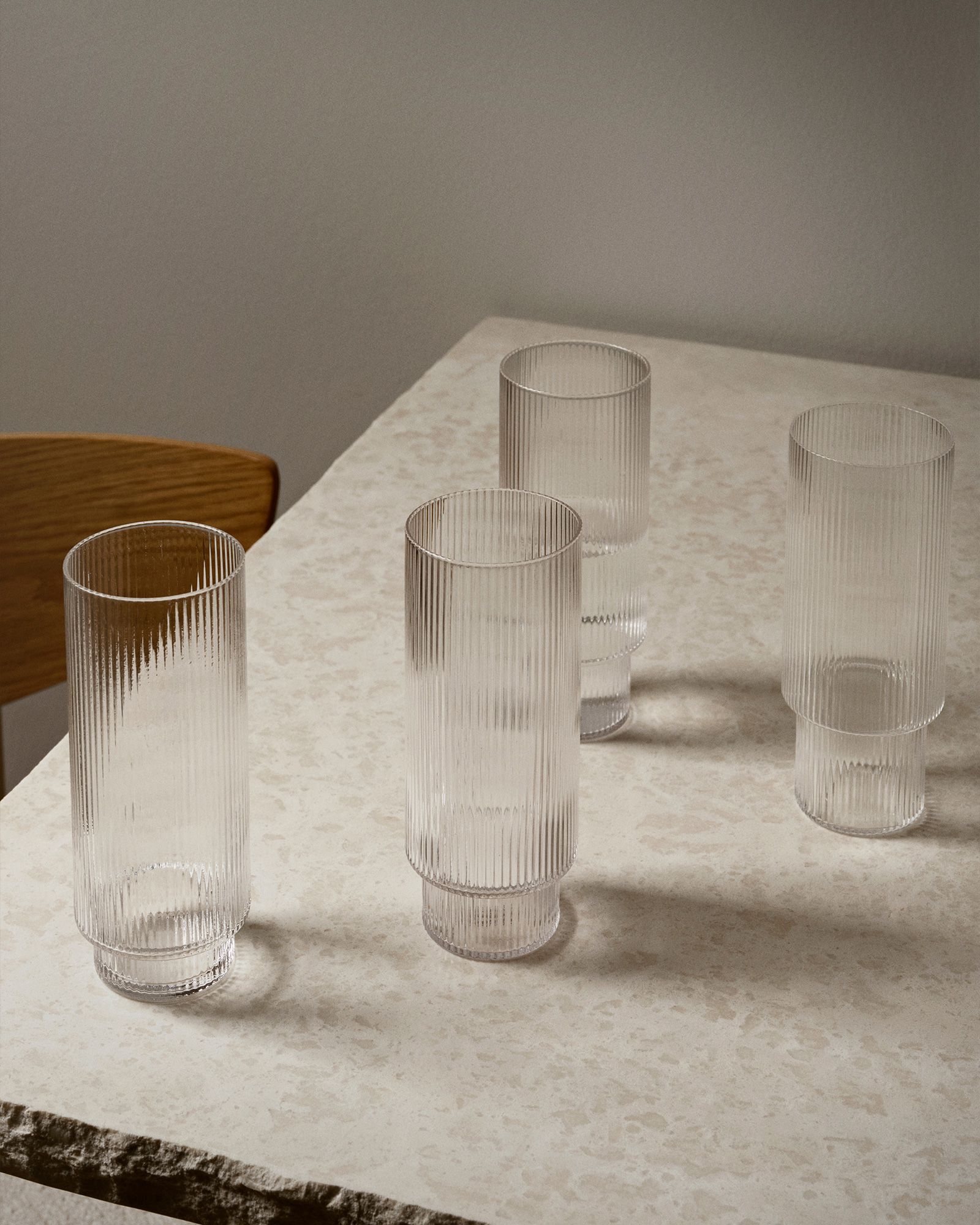 Ripple Long Drink Glasses - Set of 4