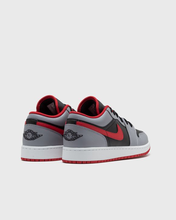 Jordan AIR JORDAN 1 LOW (GS) Black/Grey - BLACK/FIRE RED-CEMENT GREY-WHITE