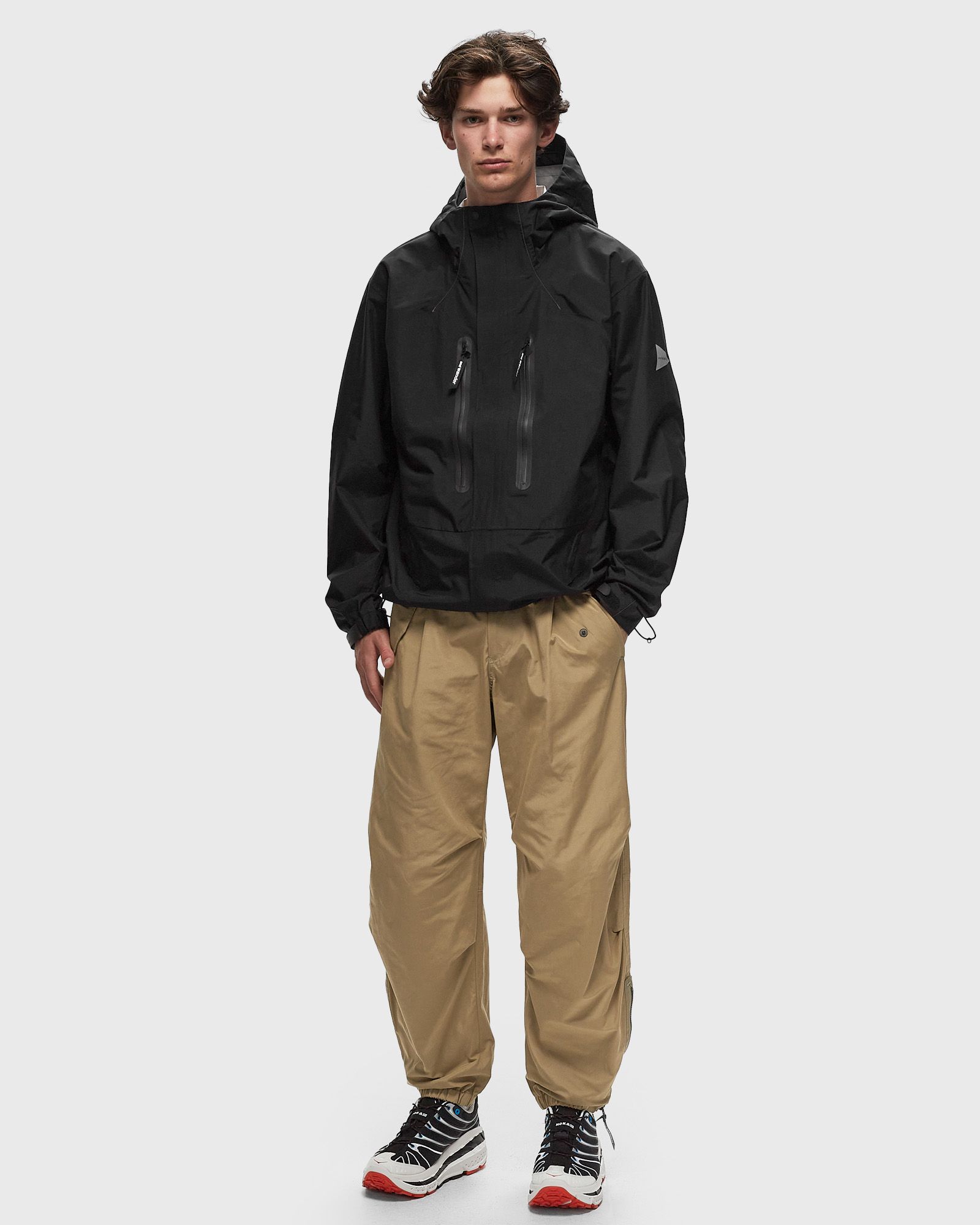 high count cloth side zip hem pants