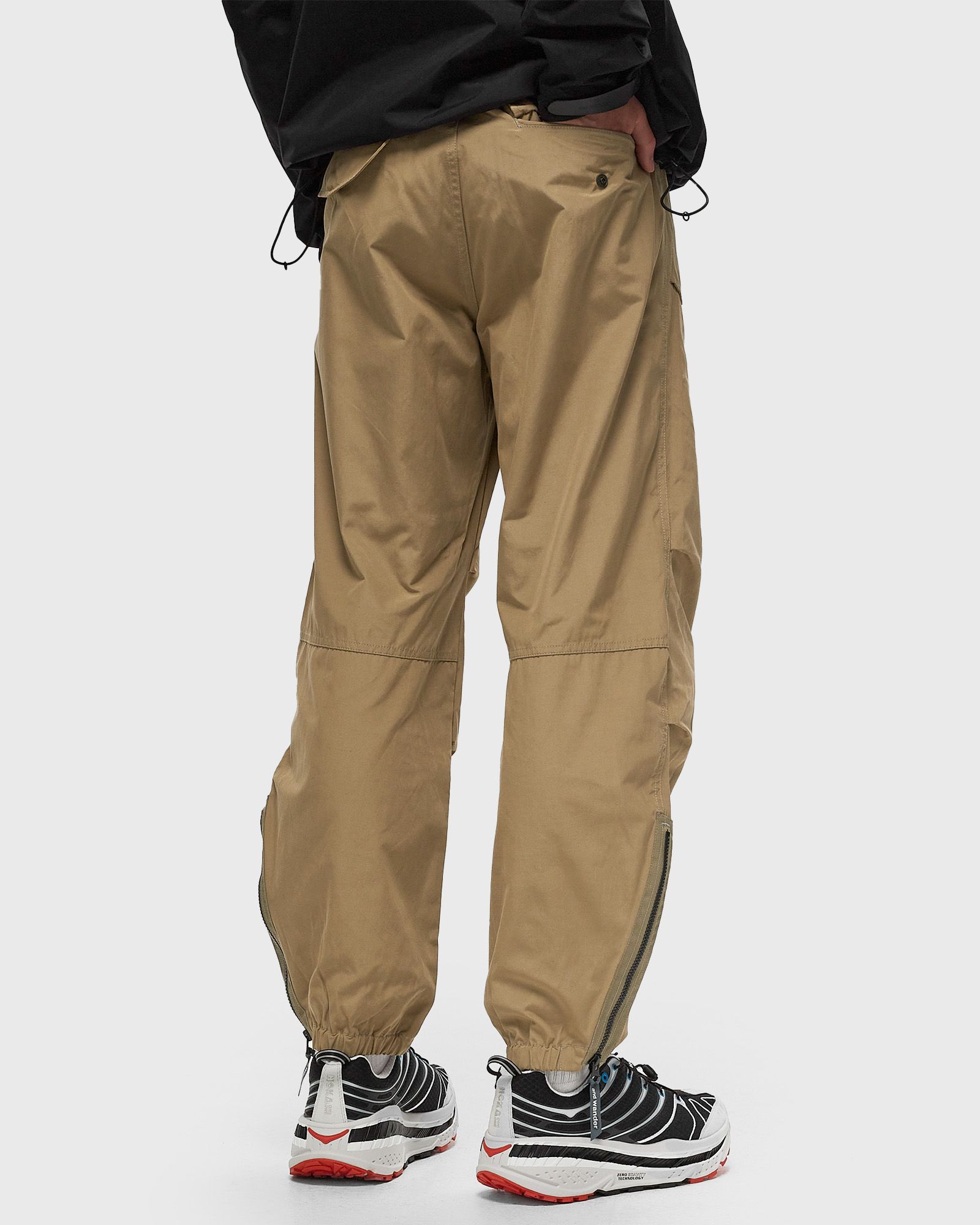 high count cloth side zip hem pants