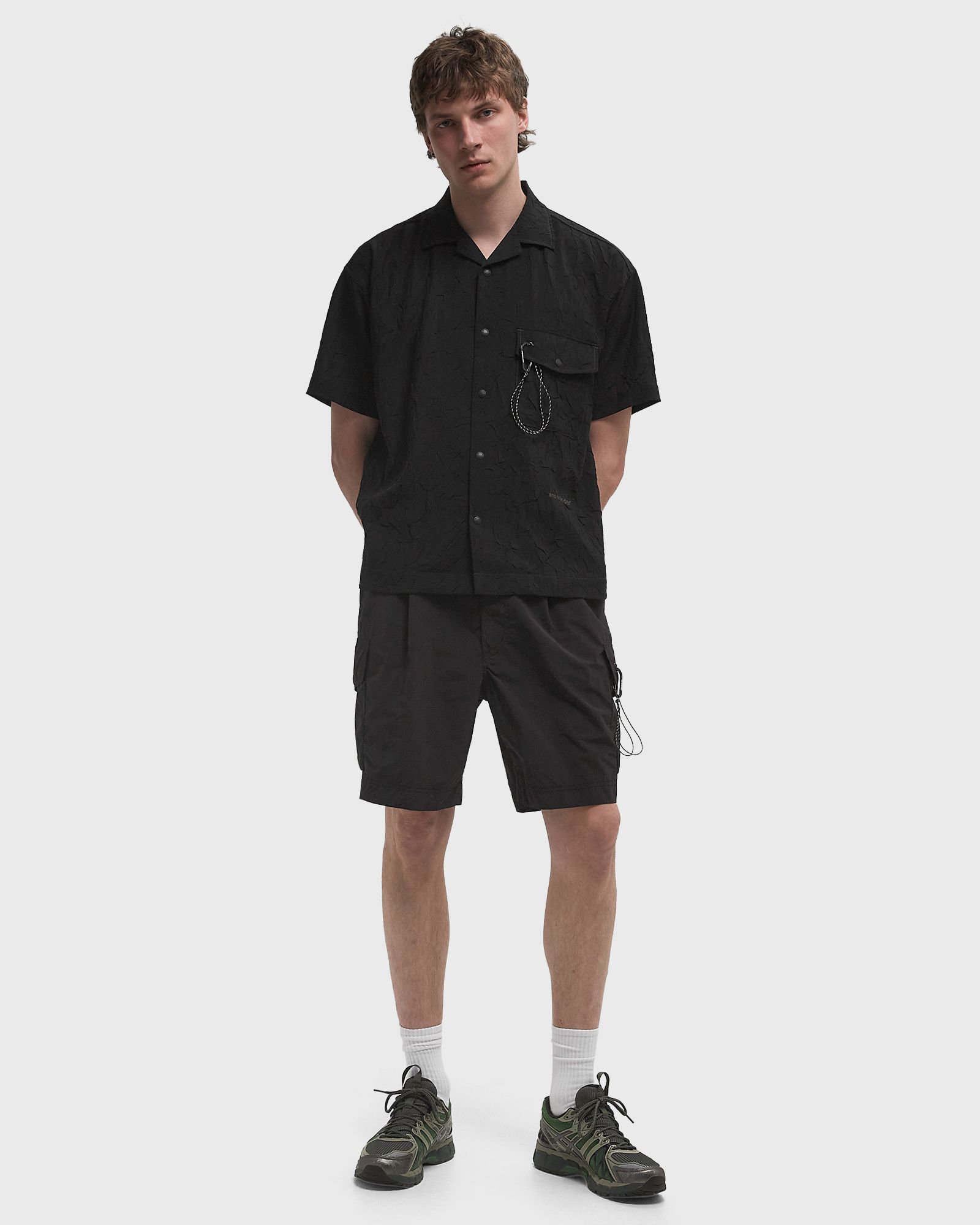 WASHER PLEATED OPEN SS SHIRT