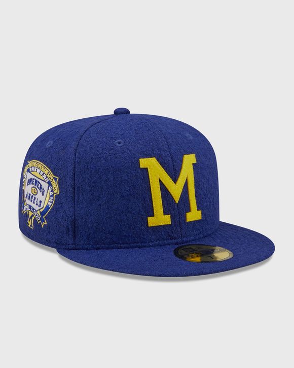 Milwaukee Brewers New Era Retro 59FIFTY Fitted Hat - Stone/Navy