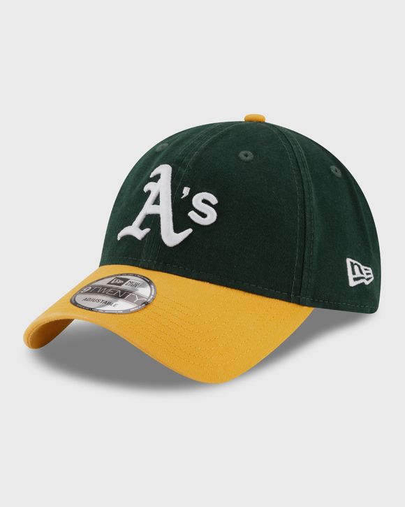 New Era Mens Dark Green/Yellow 9FORTY MLB Oakland Athletics Cap