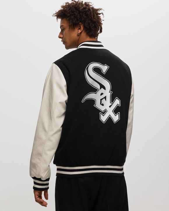 Jackets New Era Chicago White Sox MLB Heritage Varsity Jacket Black/ Off  White