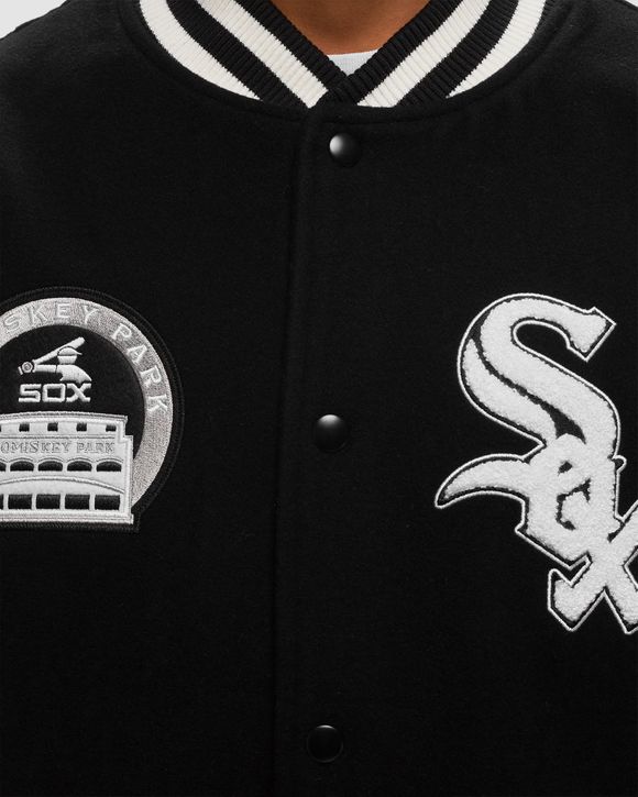 New Era Chicago White Sox heritage varsity jacket in black