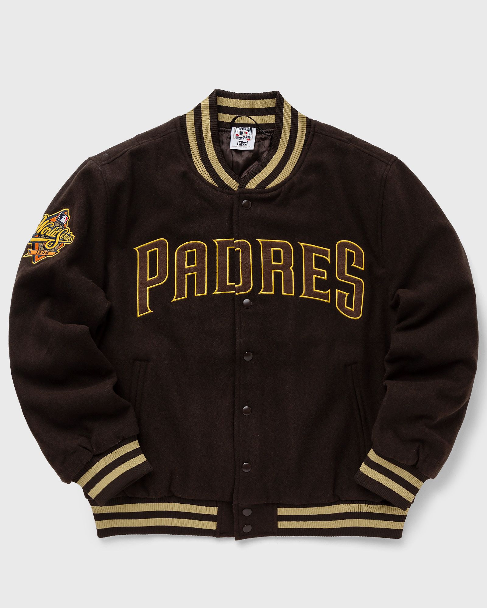 New Era - mlb patch varsity jacket san diego padres men bomber jackets|college jackets brown in größe:l