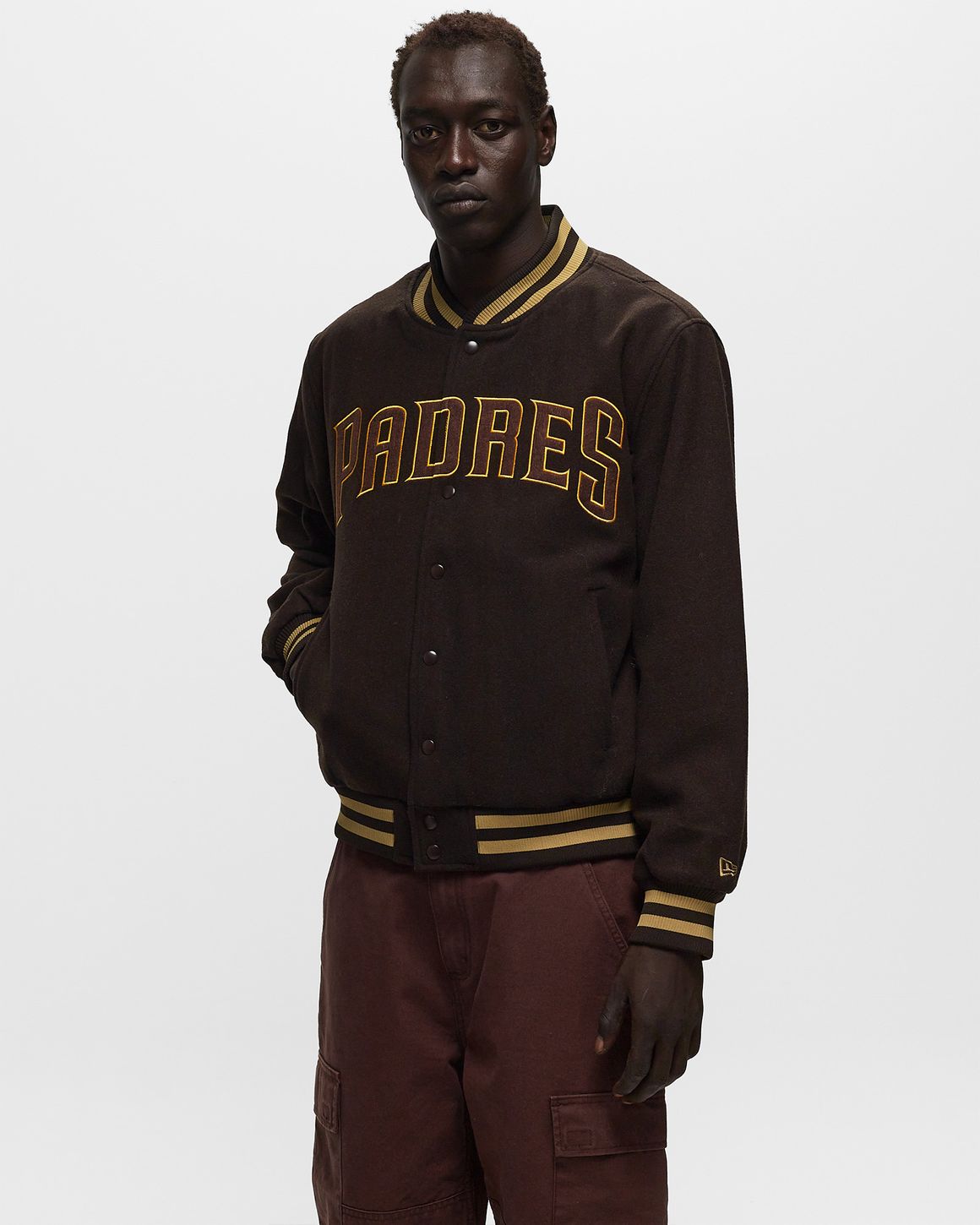 New Era MLB PATCH VARSITY JACKET SAN DIEGO PADRES Brown