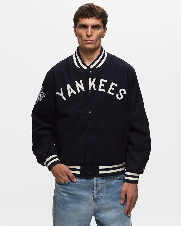 Mitchell & Ness Yankees Wool Blend Varsity Jacket in Blue for Men