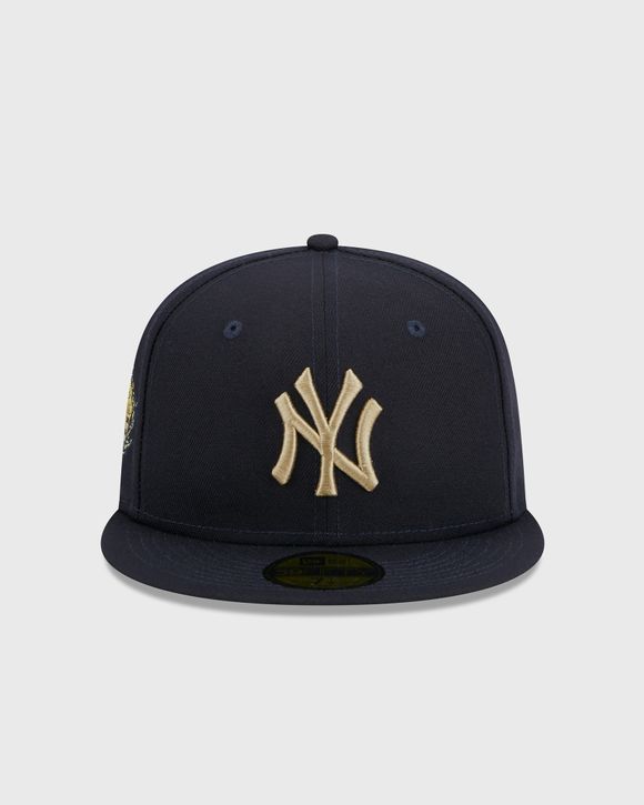 New York Yankees GOLD METAL-BADGE Red-Black Fitted Hat