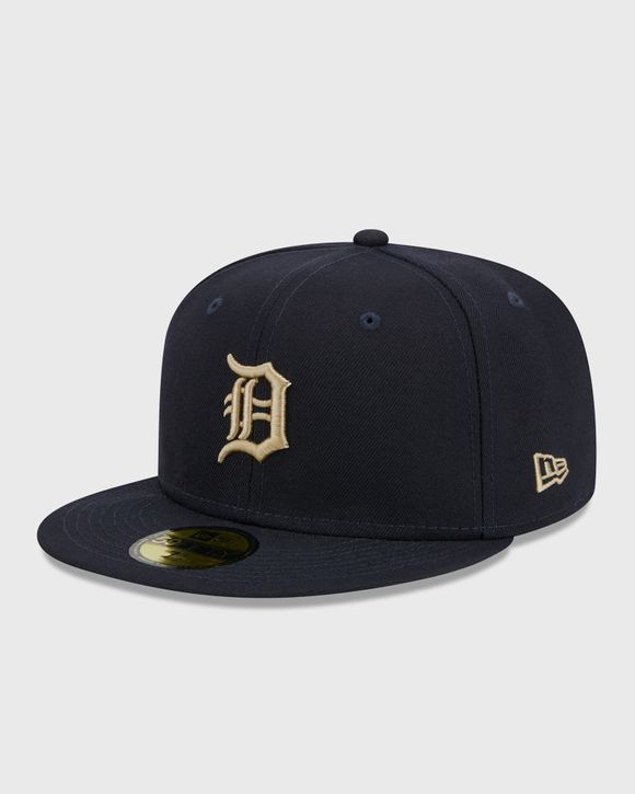 Detroit Tigers Hat Cap Fitted Mens 7 3/8 Blue Orange MLB Baseball