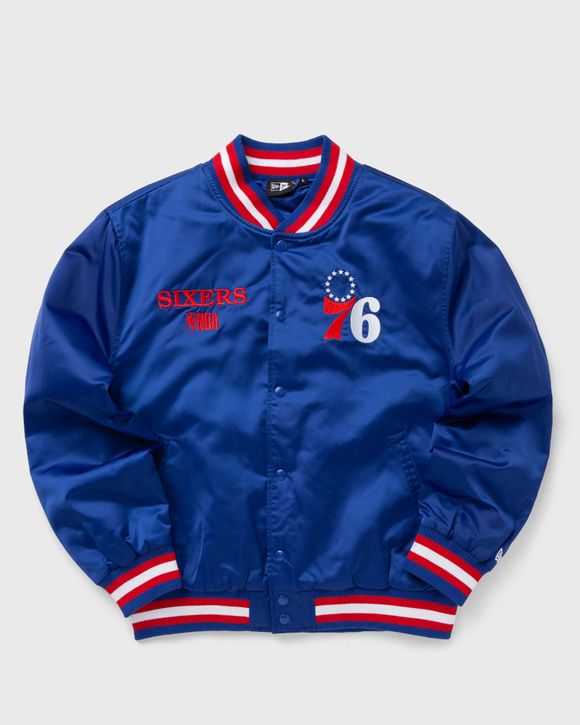 New Era NBA SATIN BOMBER JCKT PHILADELPHIA 76ERS Blue MED BLUE