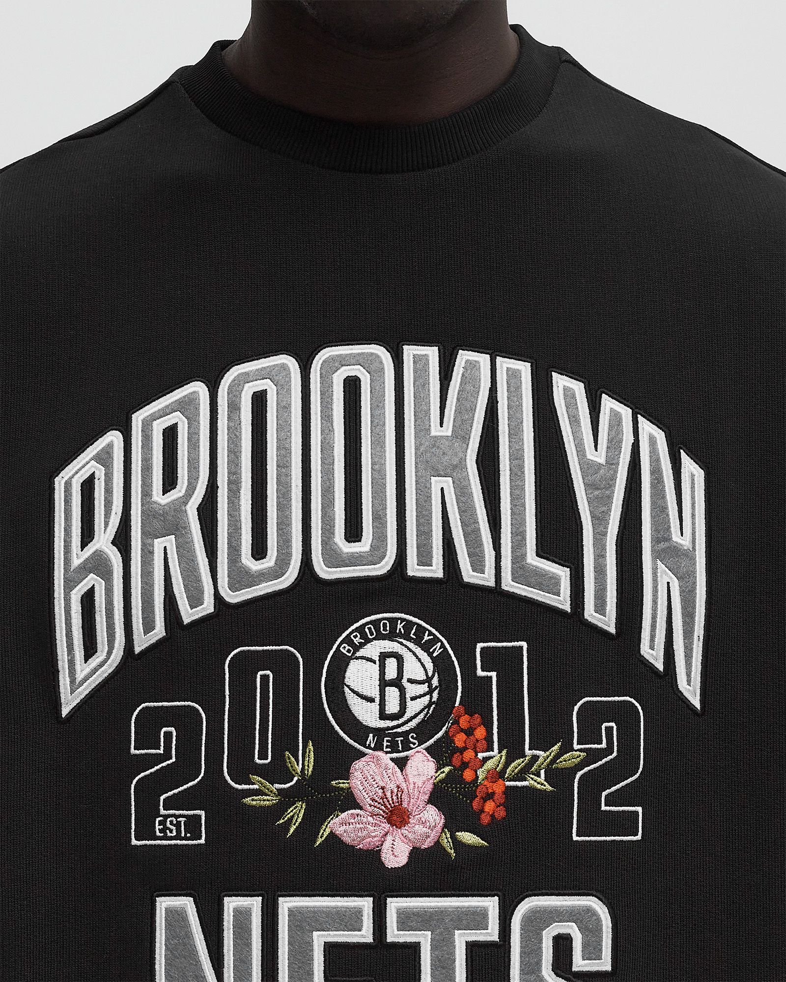 NBA FLORAL OS CREW BROOKLYN NETS