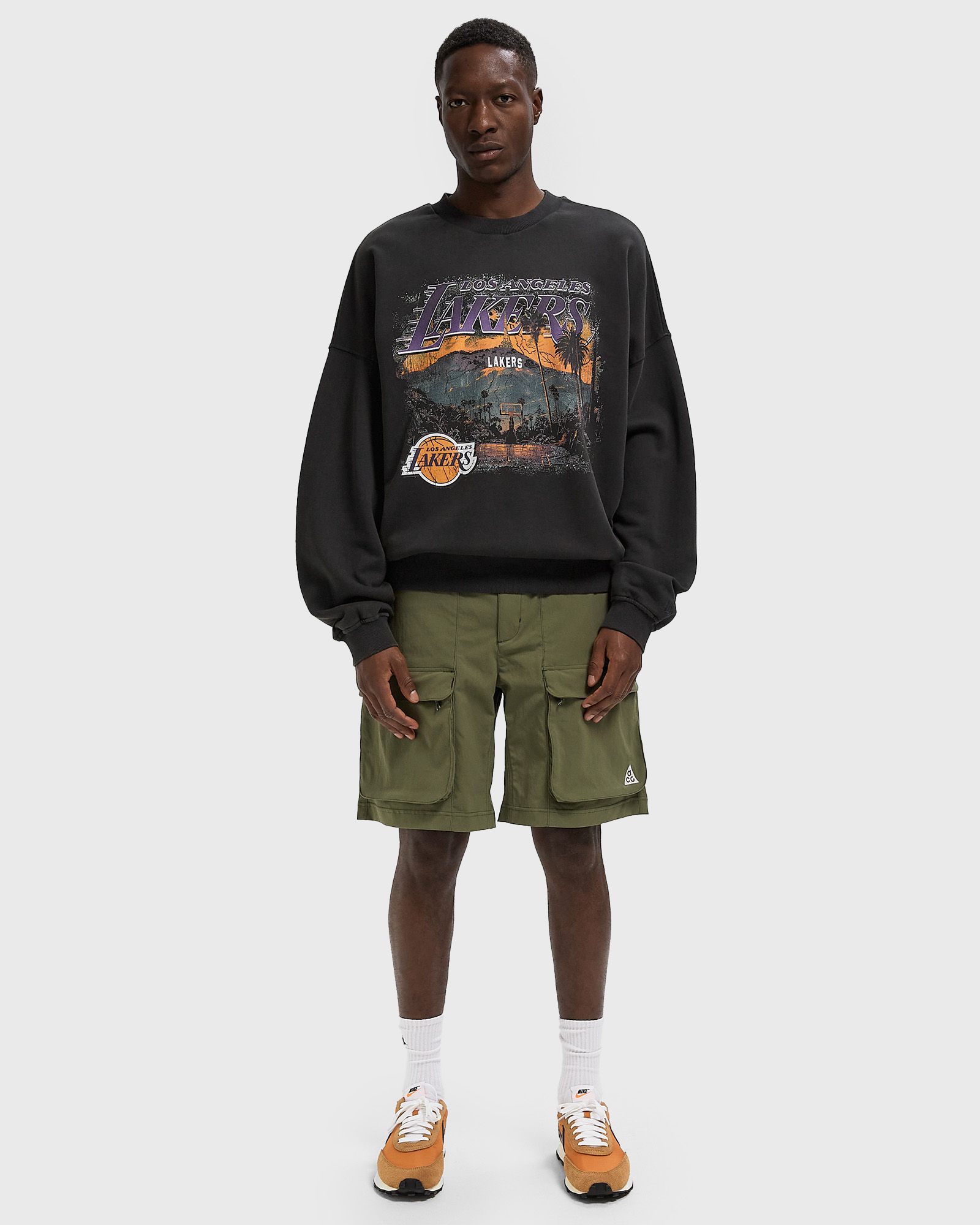 NBA WASHED GRPHC OS CREW HOODIE LOS ANGELES LAKERS