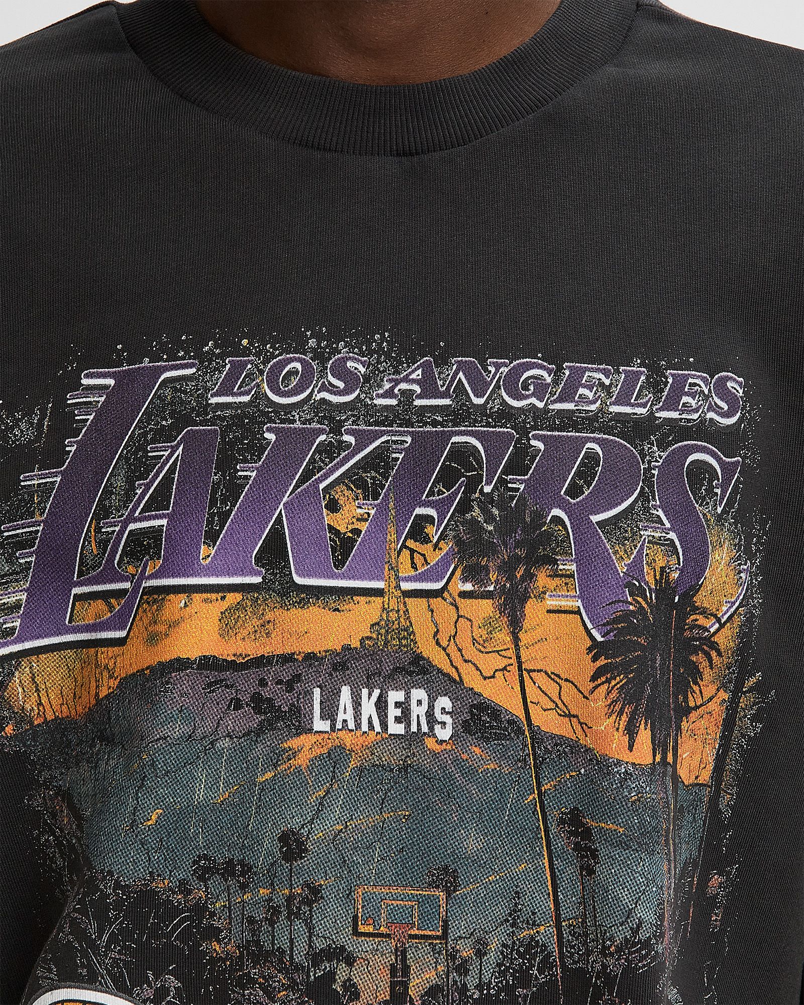 NBA WASHED GRPHC OS CREW HOODIE LOS ANGELES LAKERS