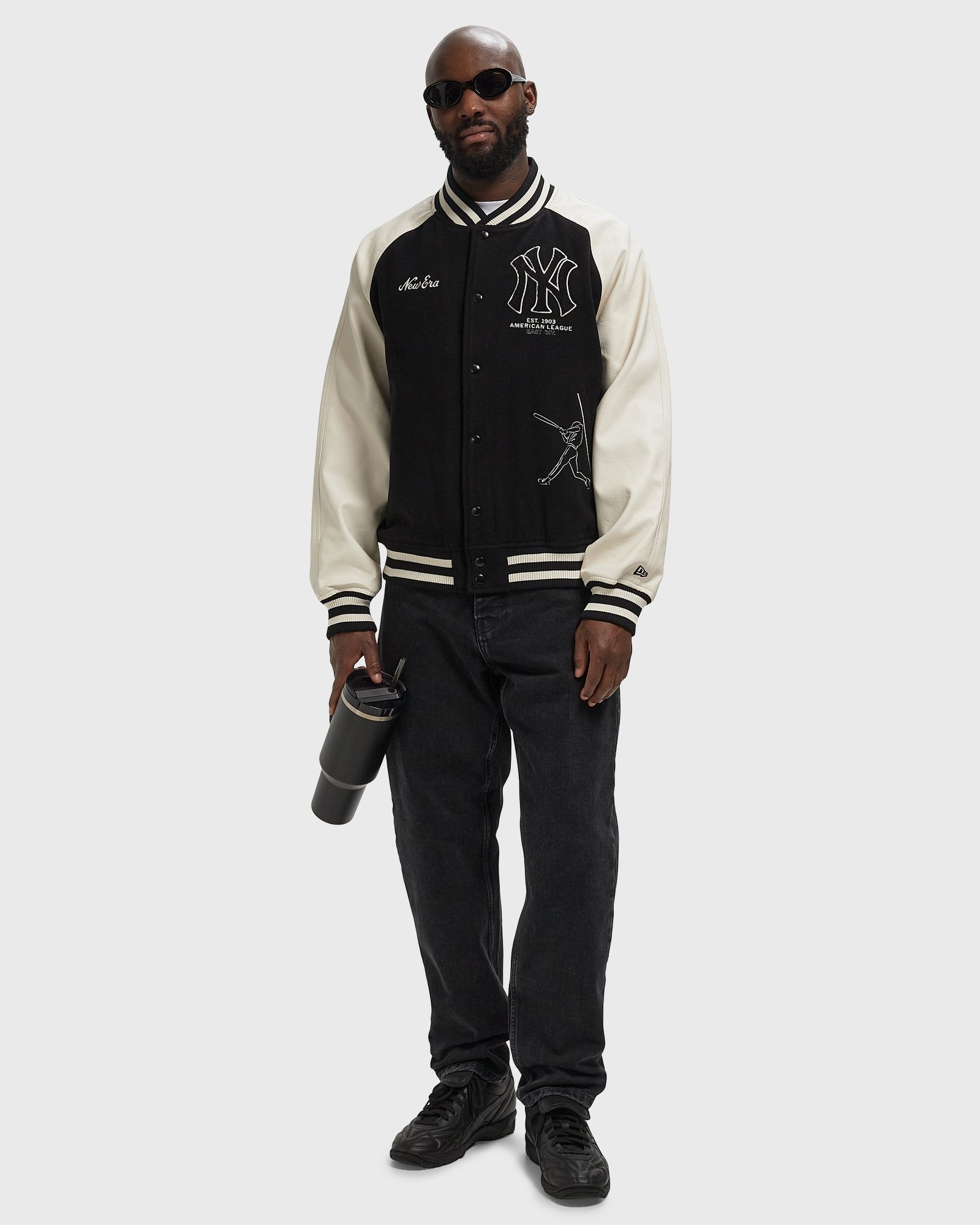 New Era MLB VARSITY JACKET NEW YORK YANKEES Black White | BSTN Store