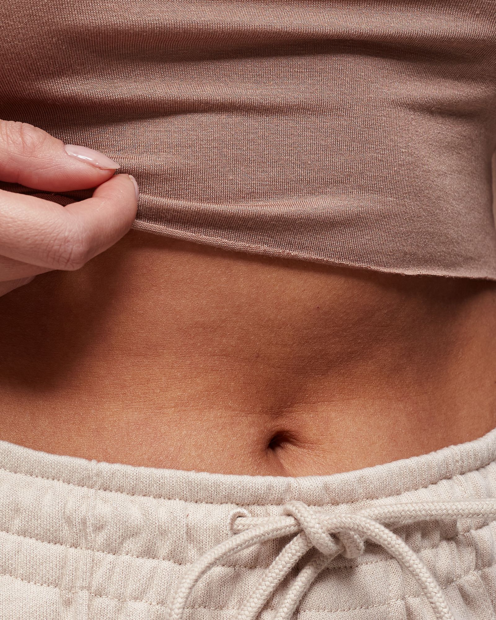 Cropped Mock Neck Long Sleeve