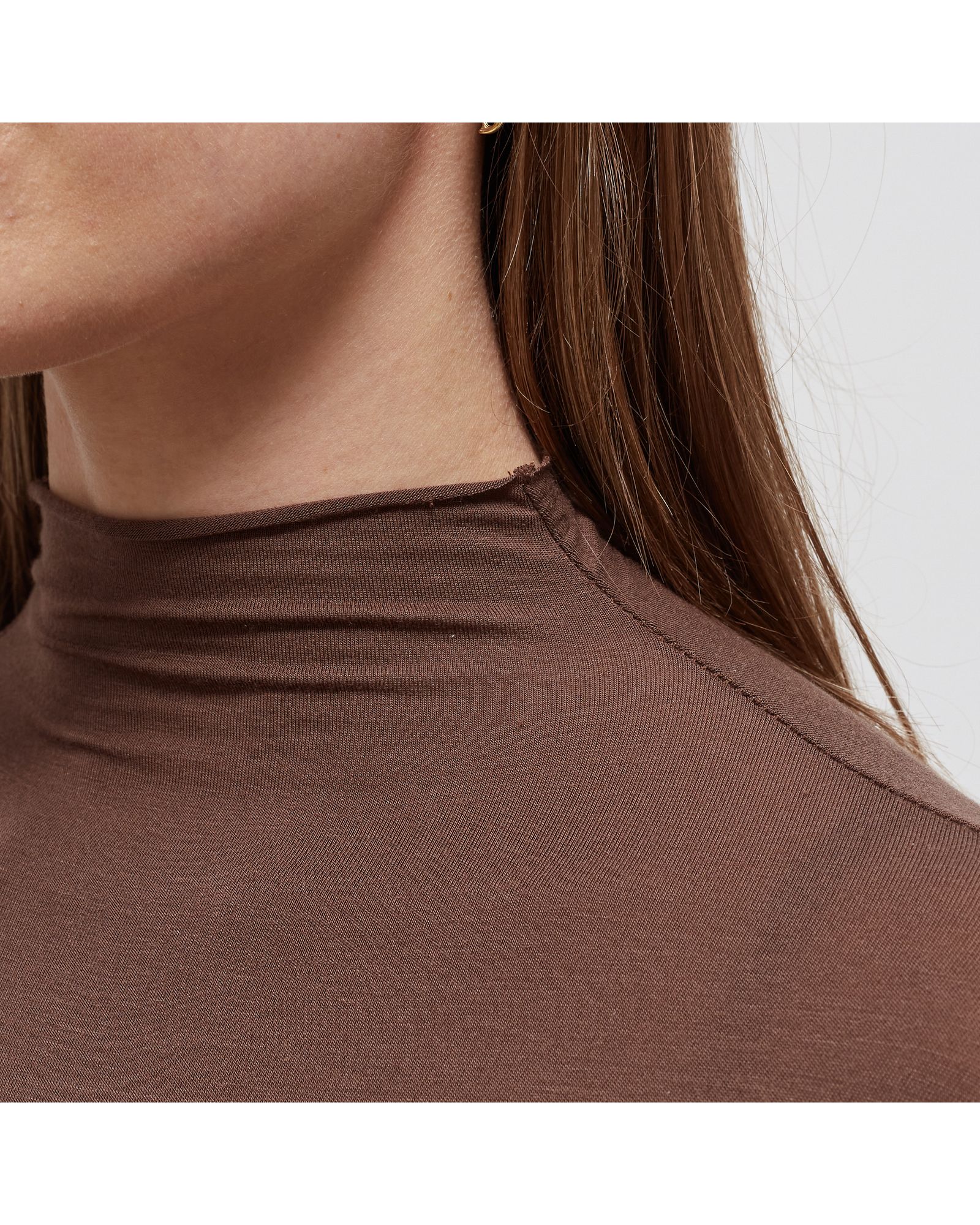 Cropped Mock Neck Long Sleeve