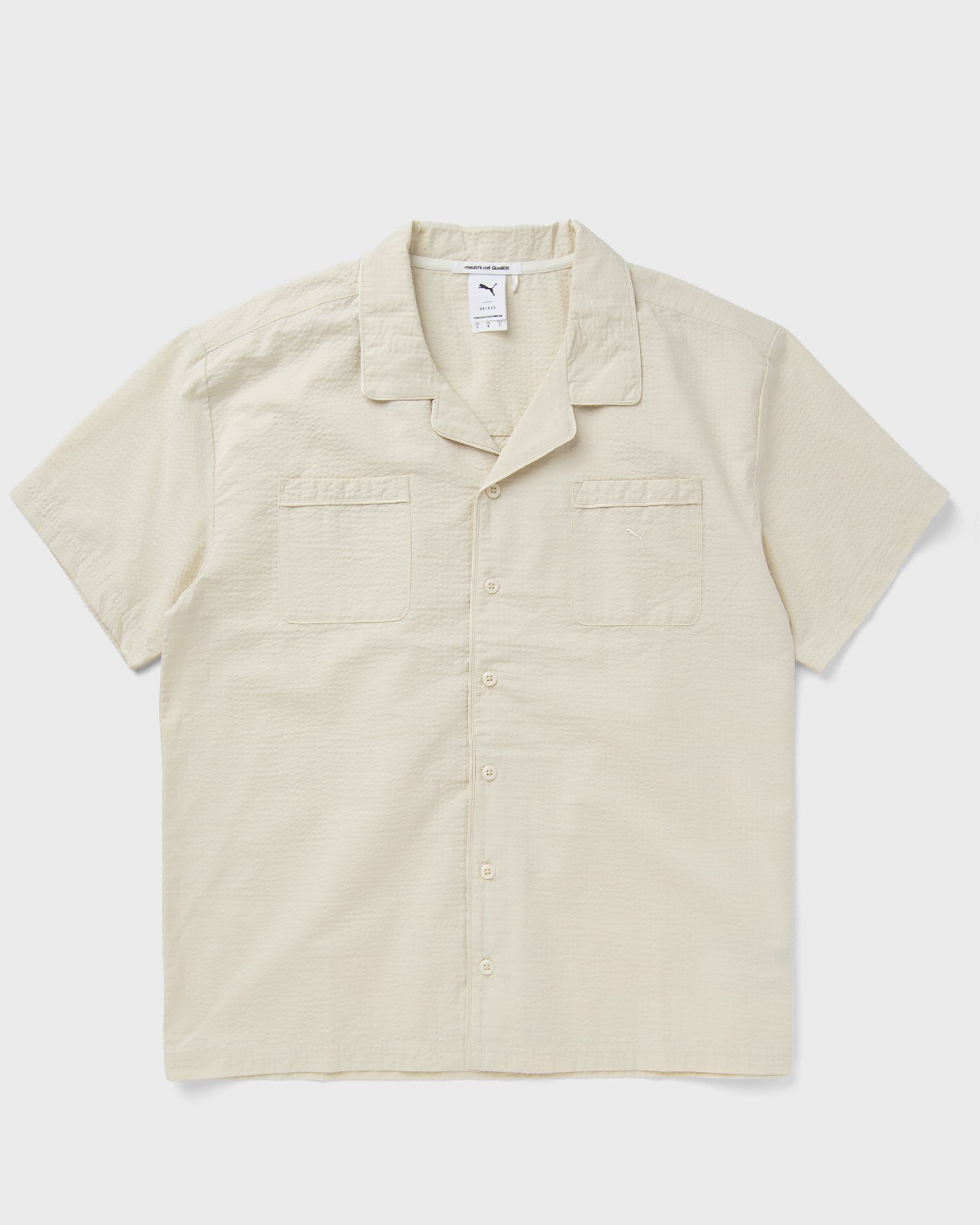 Puma - mmq seersucker shirt men shortsleeves beige in größe:xl