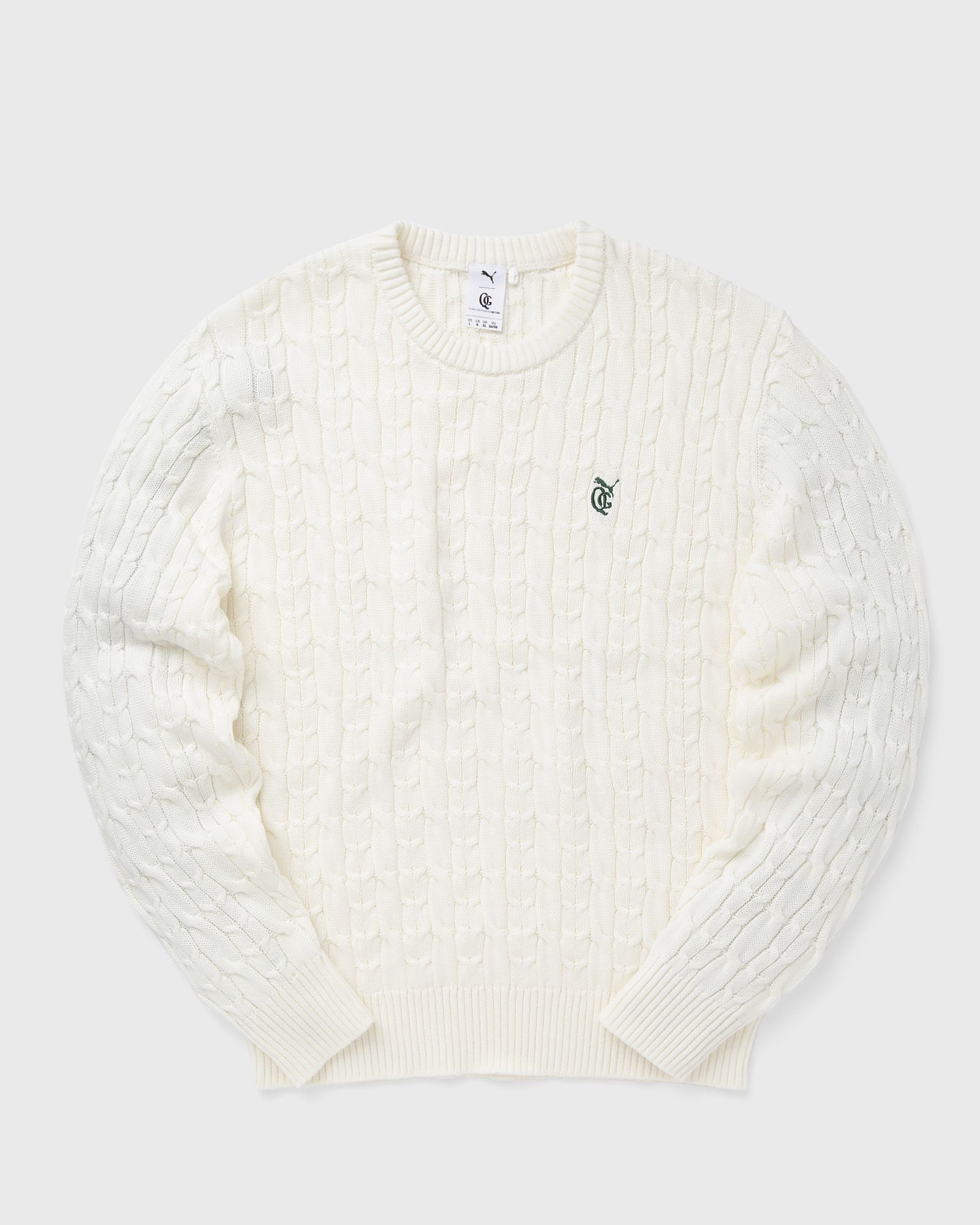 Puma - x qgc cable knit sweater men pullovers white in größe:xl