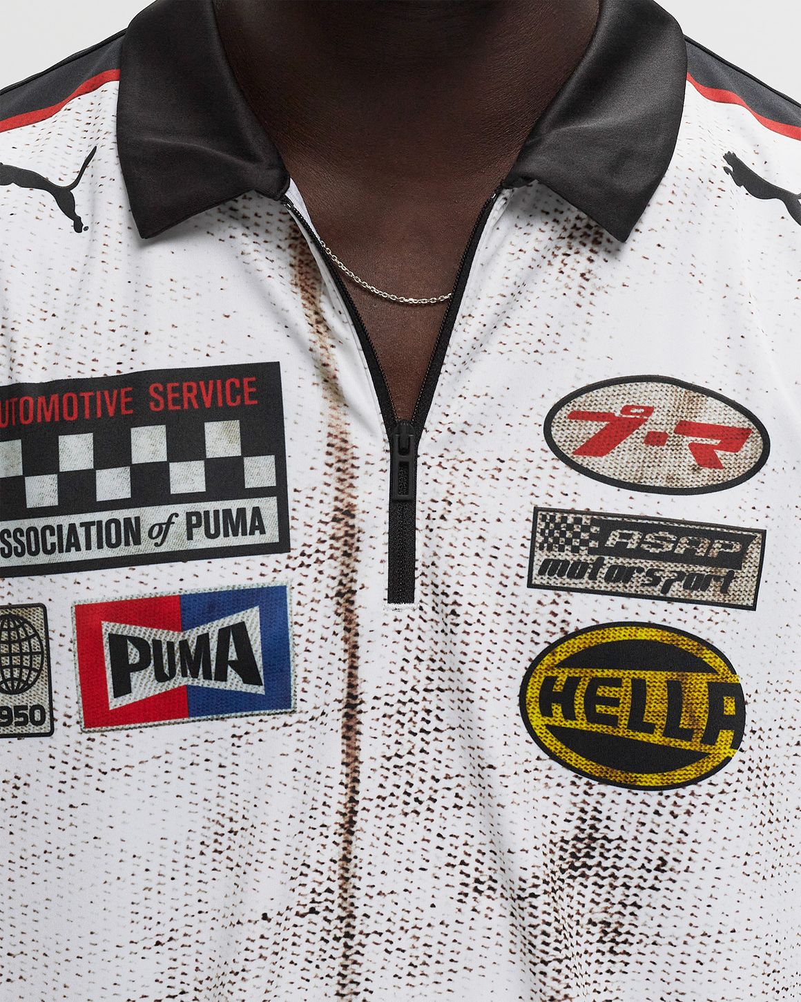 PUMA x A$AP ROCKY Team Zip Polo Shirt 'White' 631046-02