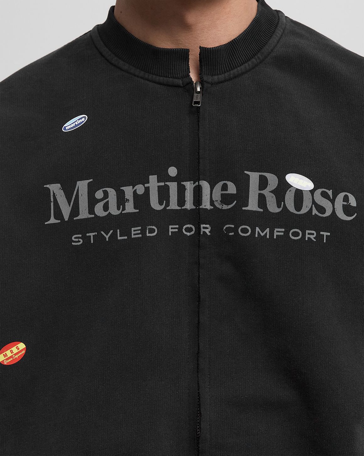 ZIP UP CREW in BLACK | Martine Rose