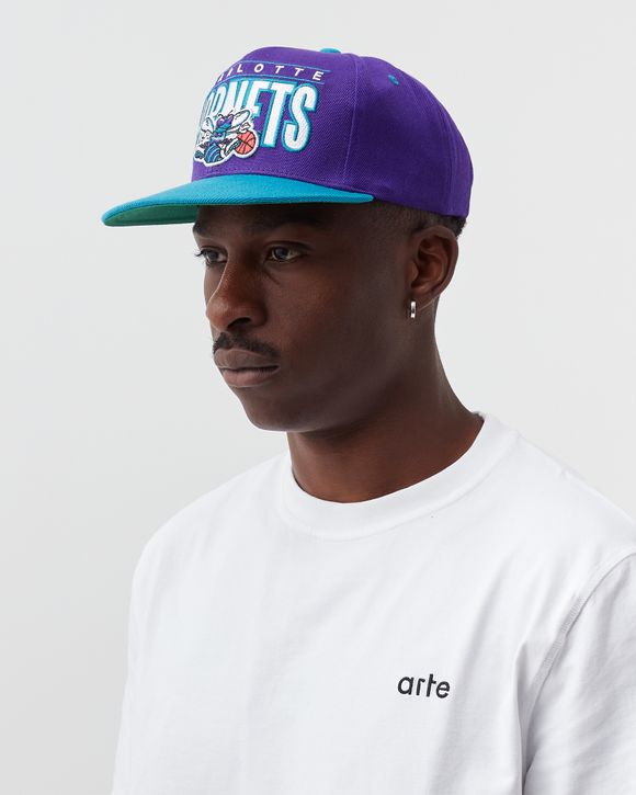 Mitchell & Ness White/Teal Charlotte Hornets Hardwood Classics Snapback Hat