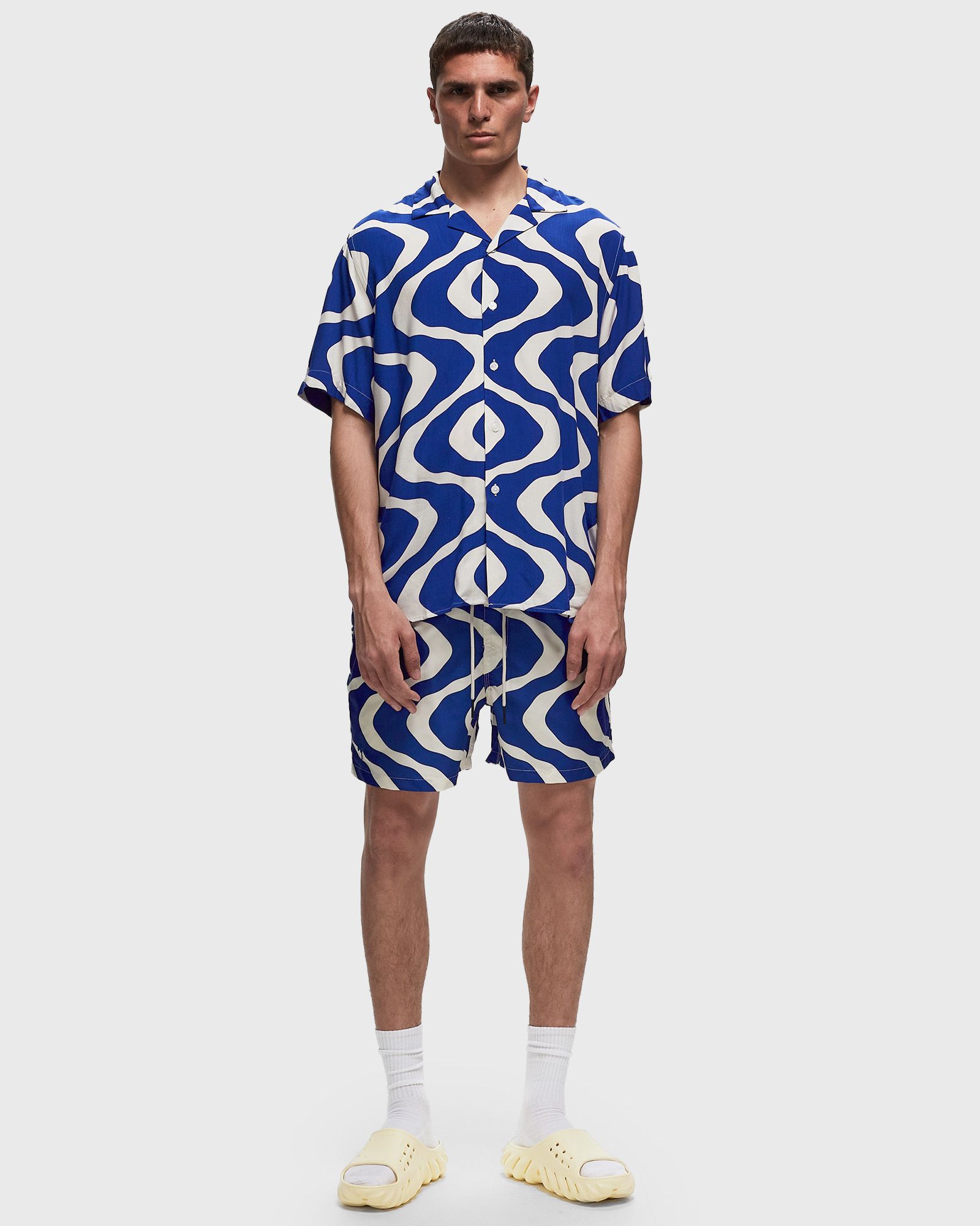 Blue Rippling Viscose Shirt