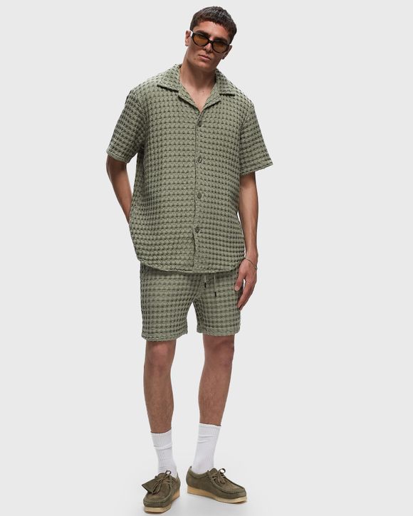 Dusty Green Cuba Waffle Shirt