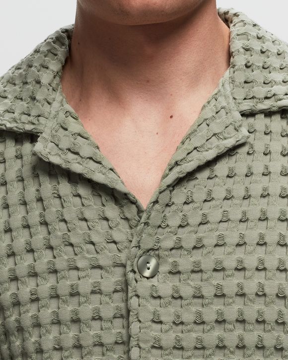 Dusty Green Cuba Waffle Shirt