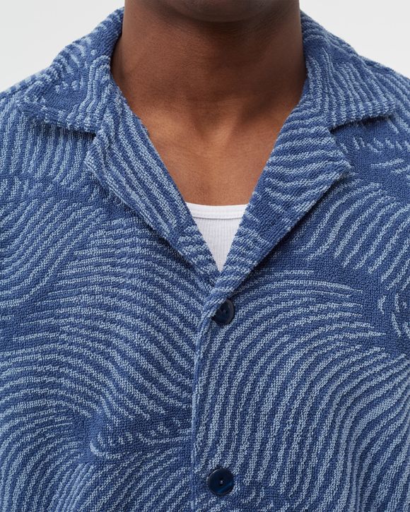 OAS Wavy Cuba Terry Shirt Blue - BLUE