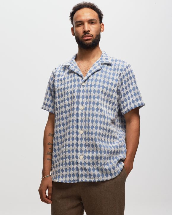 OAS Navy Diamond Cuba Terry Shirt Blue | BSTN Store