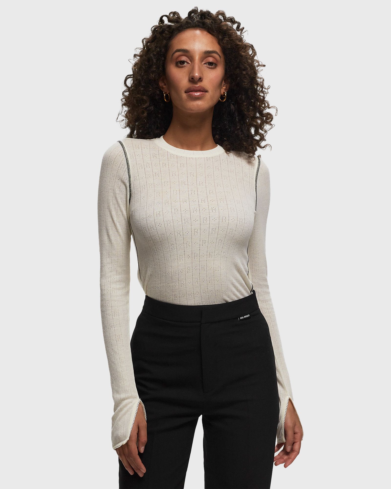 Pointelle Longsleeve Top