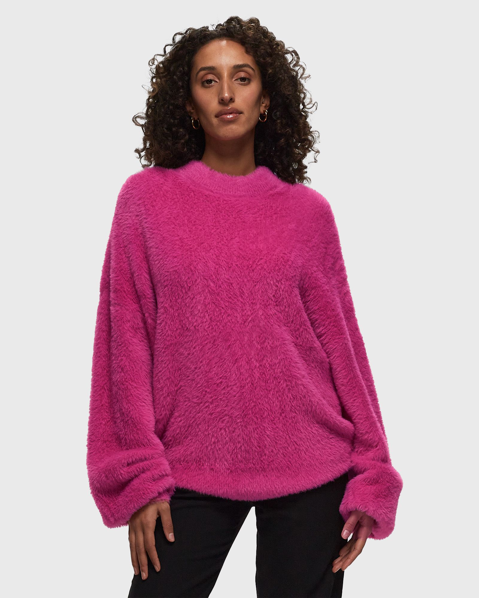 Printed Fluffy Knit Shirt